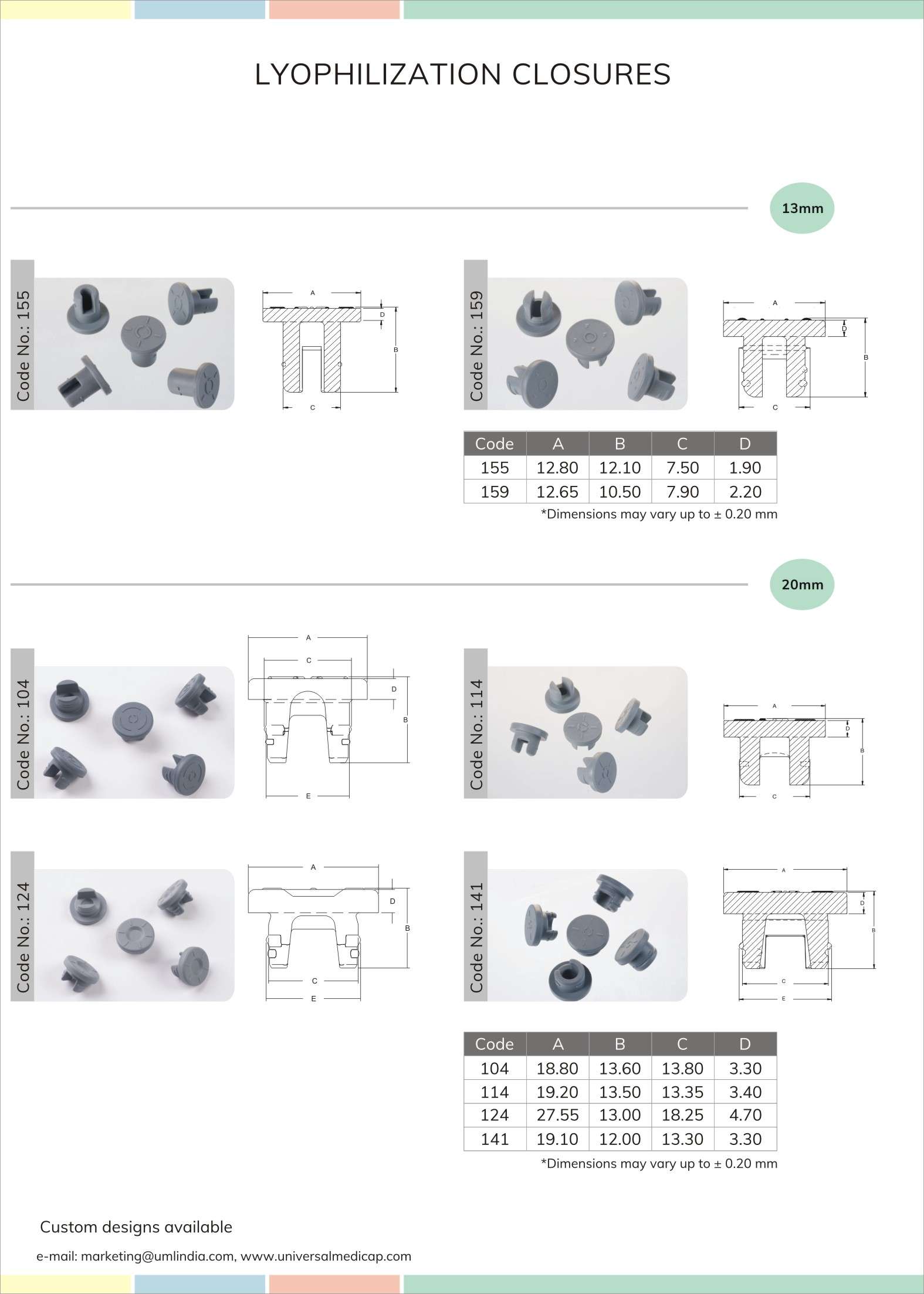 Rubber Stoppers for Lyo injectables