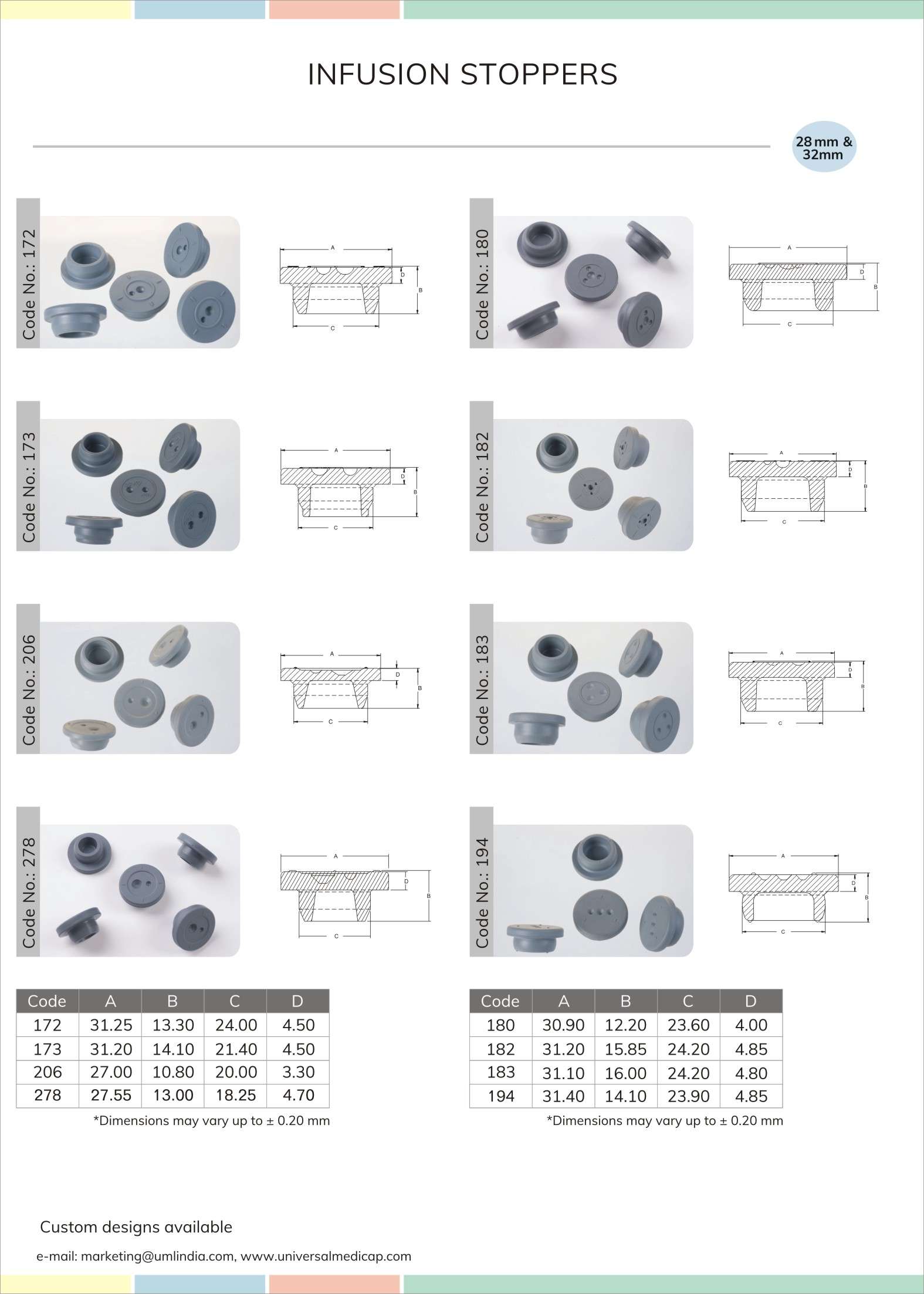 Rubber Stoppers for Infusions