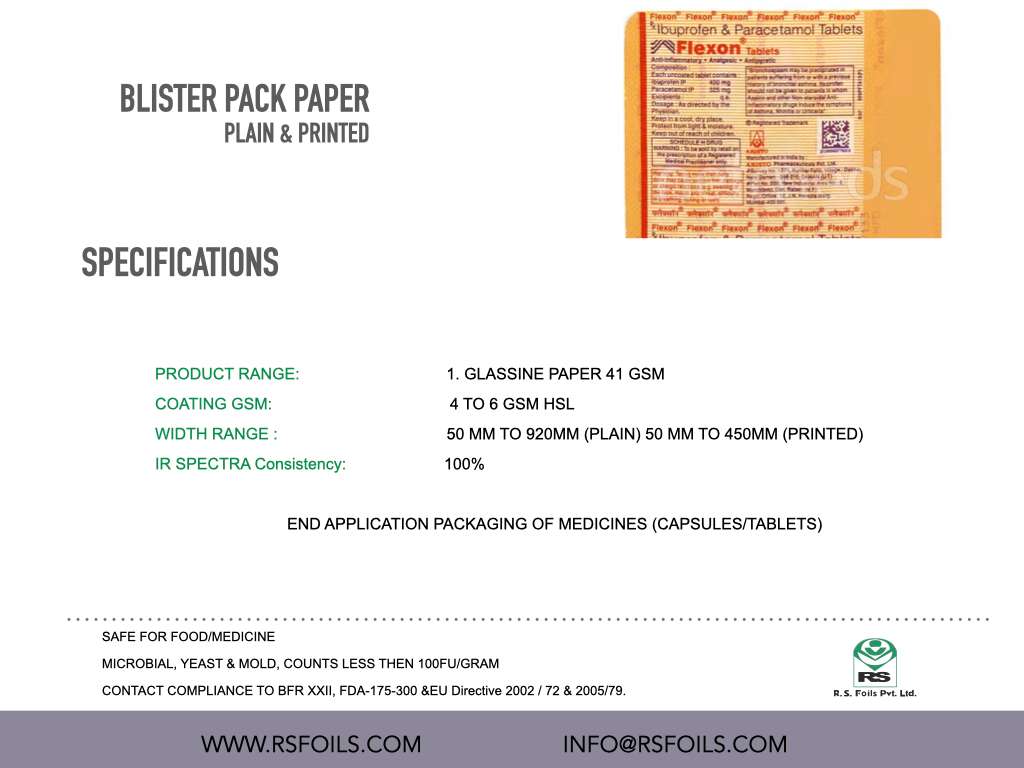 3 BLISTER PACK PAPER (PLAIN & PRINTED)