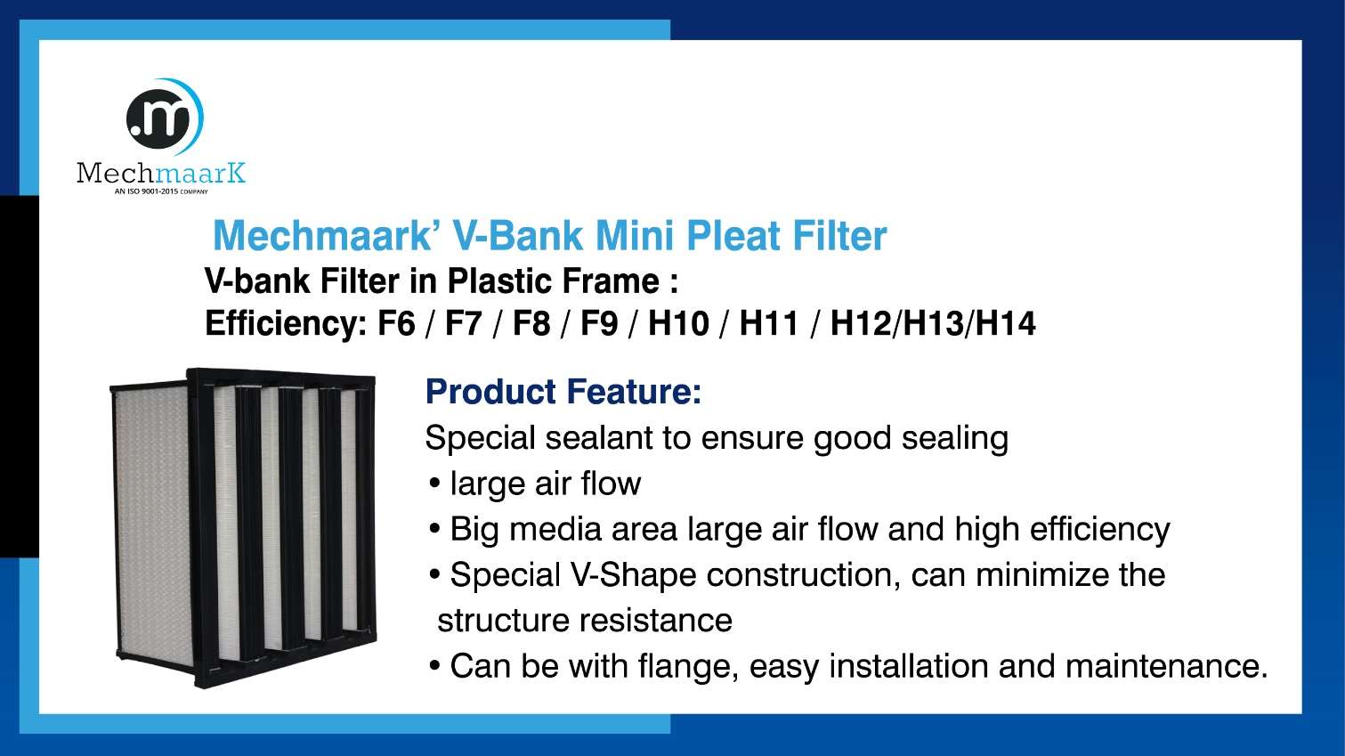 MechMaark’ V-Bank Mini Pleat  Filter