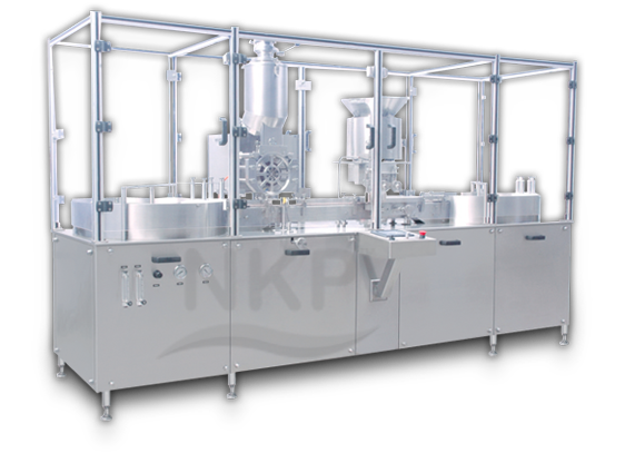 Automatic Injectable Dry Powder Filling Machine with Rubber Stoppering (Automatic Vial Filling Machine) NKPF - 125